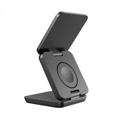 Portable Foldable 3 in 1 Wireless Magnetic Phone Charger Stand 15