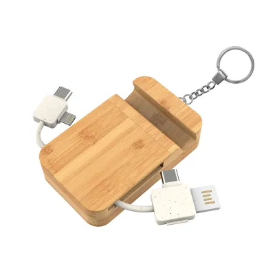 Multi Charging Cable Set Eco Wheat Straw Mobile Phone Portable Tr