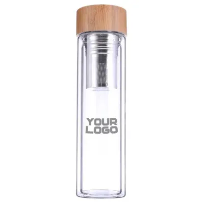Promotional Glass and Bamboo Flask