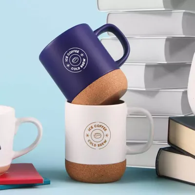 Double Wall Coffee Mug Bottom Cork with Splash proof Lid