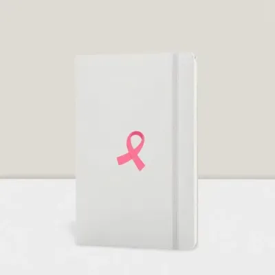 Breast Cancer Day Promotional PU Leather Notebooks without Pen Holder