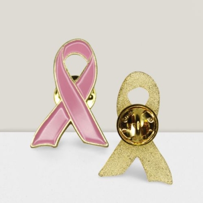 Breast Cancer Awareness Badge with Butterfly Pins