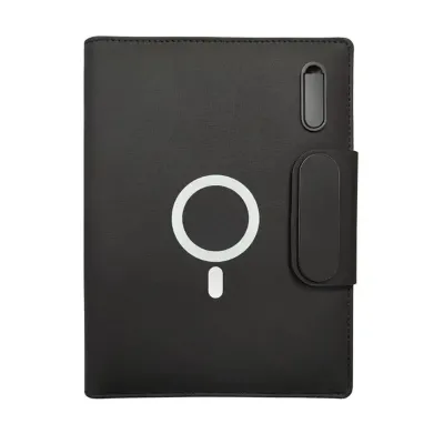 Business Magnetic Wireless Charging Notebook With Power Bank USB 