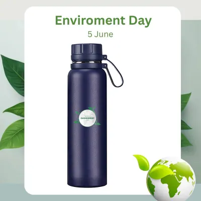 Insulated Double Wall Thermal Water Bottle with Strong Grip Handl
