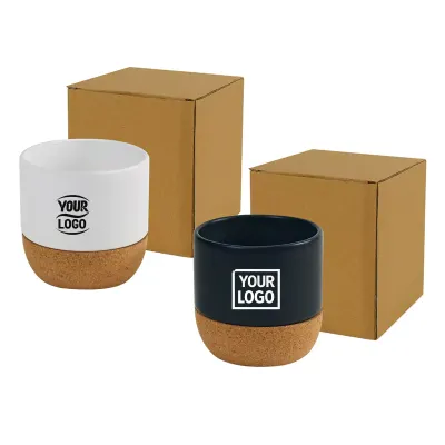 Ceramic Cup with Cork Base 6 oz Matte Finish