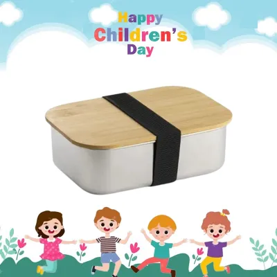 Stainless Steel Lunch Box with Bamboo Lid ELLUN-SSB