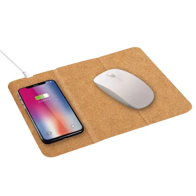 Cork Foldable Mouse Pads with Wireless Charging Pad