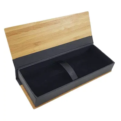 Bamboo Pen Box with Velvet Interior