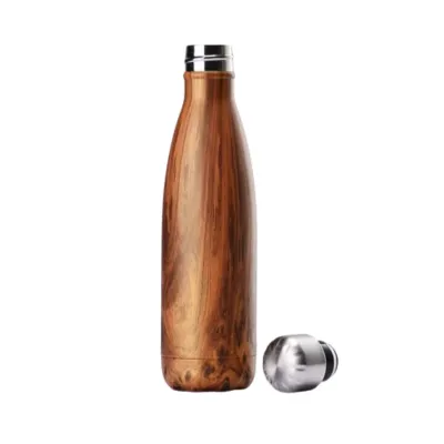 Cygnus Bamboo and Stainless Steel Cola Shaped Bottles 