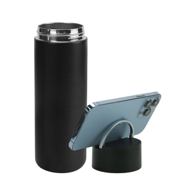 Double Wall SS Bottles, Twist-off Lid with Phone Holder 600ml