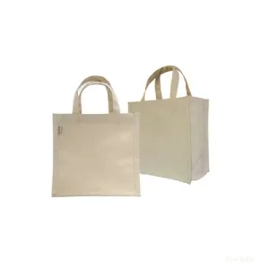 Canvas Bag Laminated Off-White & Velcro Closure Small