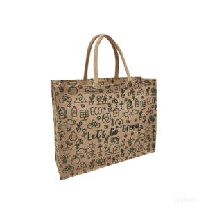 Fancy Jute Bag Lets Go Green Design Large size