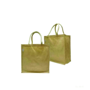 Hand Sized Jute Bag & Natural Dark Color Tone