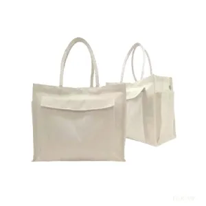 Premium Quality White Color Juco Bag with Padded Handle with Front and Side  Pocket