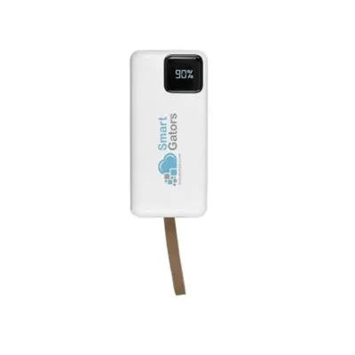 Fast Charging Digital Powerbank, 30,000 mAh with Flashlight, Leather Strap