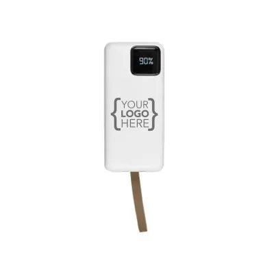 Fast Charging Digital Powerbank, 30,000 mAh with Flashlight, Leather Strap
