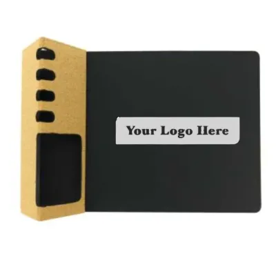 Foldable Cork+PU Mousepad with Mobile & Pen Holder