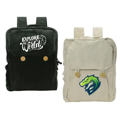 Cotton Backpacks with Zipper Closure