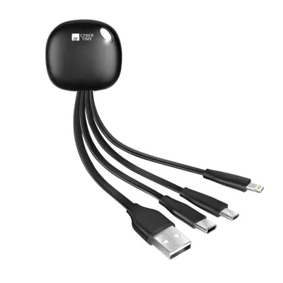 Light Up Logo Multi Charging Cable Black
