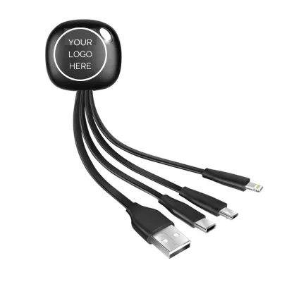 Light Up Logo Multi Charging Cable Black