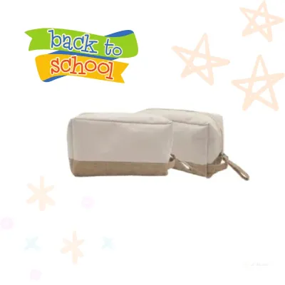 Multipurpose Laminated Canvas Pouch with Jute base and Zipper