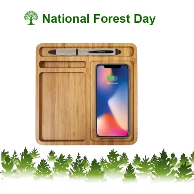 Bamboo Wireless Charger Docking Station