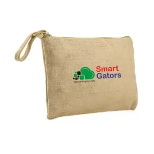 Natural Jute Zipper Pouch 