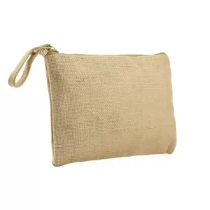 Natural Jute Zipper Pouch 