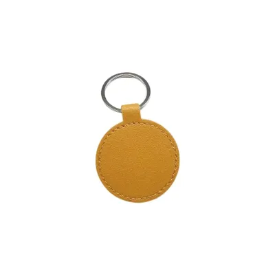 Auriga Round Leather Keychains 