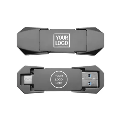 OTG USB Flip in Gun Metal 32GB V. 3.0 Type C Flip Magnetic Cap