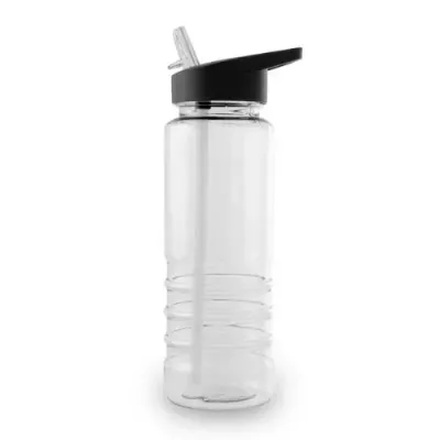 زجاجات المياه البلاستيكية العادية الترويجية مع القش