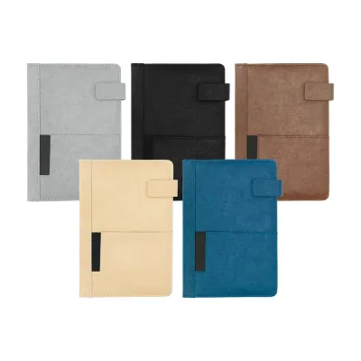 A5 PU Notebooks with Front Pocket & Magnetic Falp 
