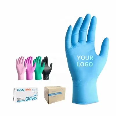 Safety Working Black Nitrile Disposable Gloves