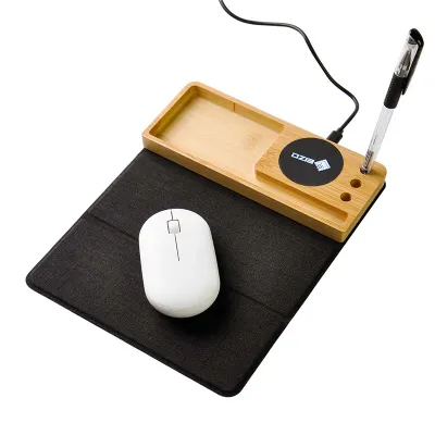  Smart Phones Fast Wireless Mouse PU Leather Mousepad Pen Holder 
