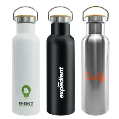 Stainless Steel and Bamboo Flask