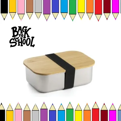 Stainless Steel Lunch Box with Bamboo Lid ELLUN-SSB