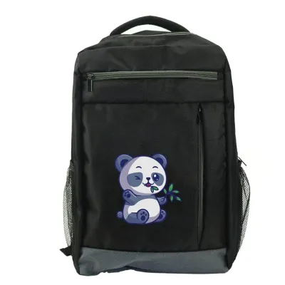 Sports Backpacks in Black Polyester Material                     