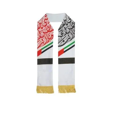 Promotional UAE National Day Scarf with Gold Tassel