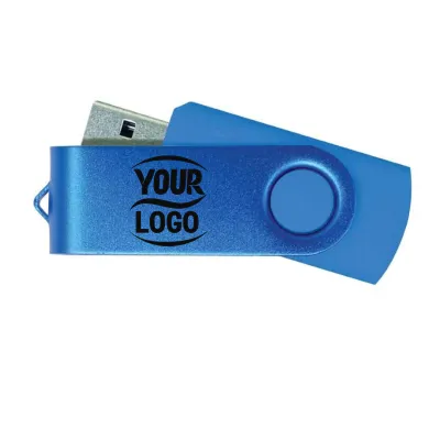 USB Flash Drive with Blue Swivel 32 GB