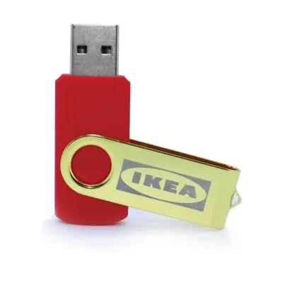 USB FLASH DRIVES MIRROR SHINY GOLD SWIVEL 32GB