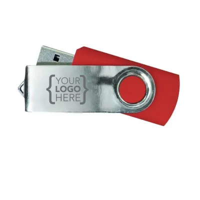 USB FLASH DRIVES MIRROR SHINY SILVER SWIVEL 16GB