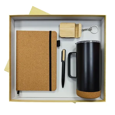 Gift Sets With Eco-Friendly Notebook Stainless Steel Mug Key Ring