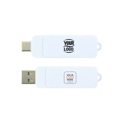 OTG White Swivel USB Flash Drives 64GB V. 3.0 Type C
