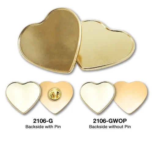 Heart Shape Metal Badges