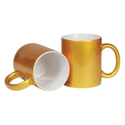 Sublimation Customizable Gold Dust Mugs 