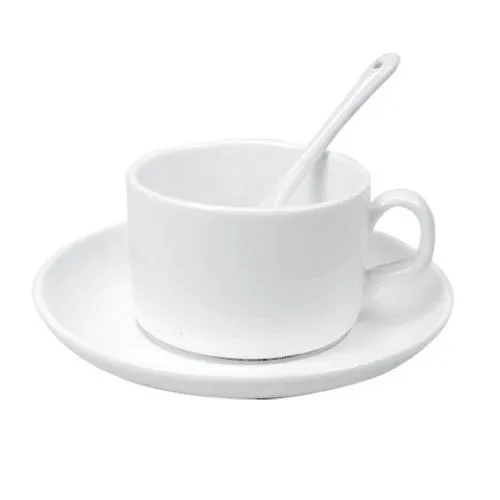 Customizable Ceramic Saucer  Cup with Spoon 4oz