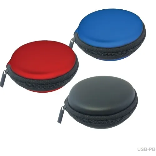 Promotional USB Case Zip Pouch Round Shape Wholesale