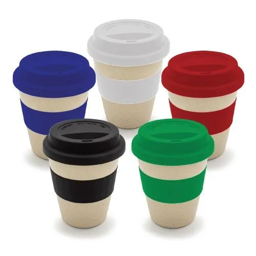 Promotional Bamboo Fiber Cups with Silicone lid OR  Band