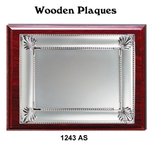 Wooden Plaques Silver Laserable Plate 1243