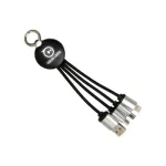 3-in-1 charging cable with keychain and light up logo